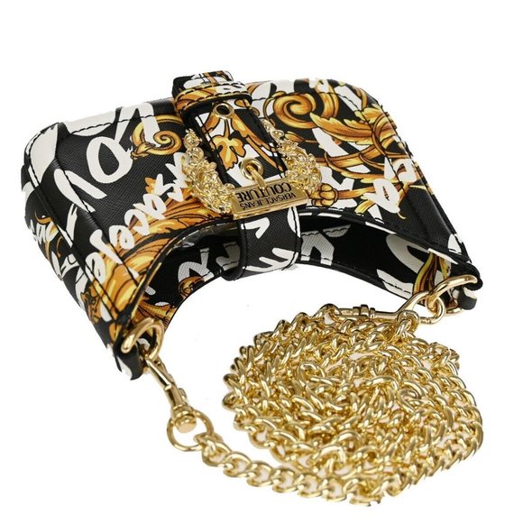 VERSACE GIANNI COUTURE Logo Chain Mini Shoulder Bag PVC Leather Gold 73RJ371 - Picture 11 of 15